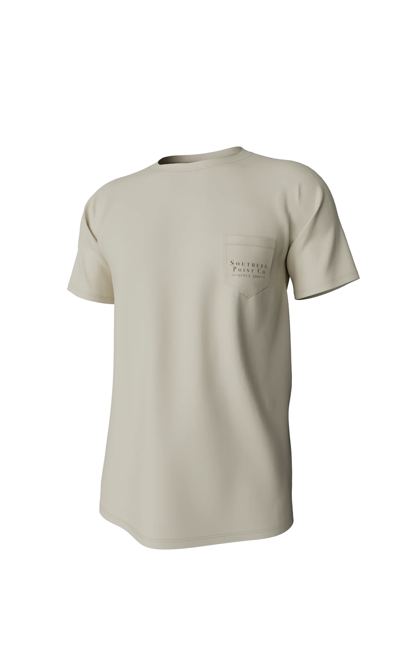 Southern Point Greyton Detail Short Sleeve Pocket Tee in Cloud Cream