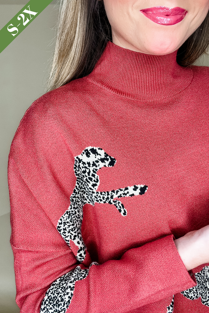 Luxy Leopard Sweater in Rust