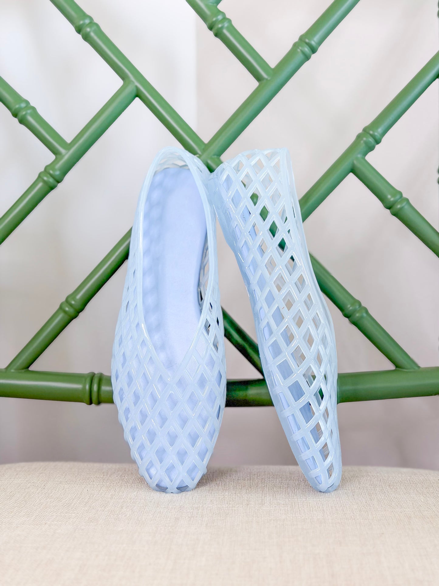 The Amalfi Jelly Flats in Light Blue