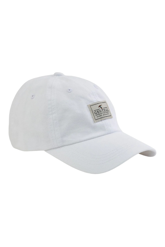 Gen Teal | White Cotton Twill Patch Hat