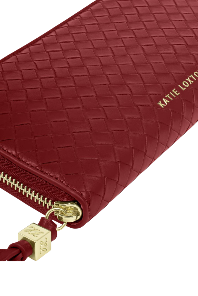 Katie Loxton | Nova Woven Texture Large Wallet in Crimson