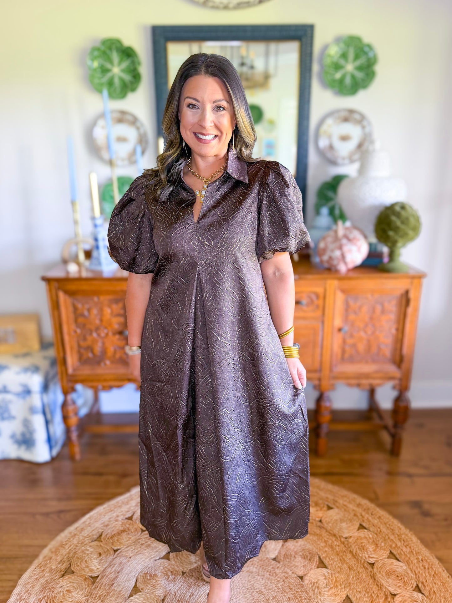 Delaney Textured Midi Dress