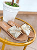 Too Cute Sandal in Gold Crinkle Metallic