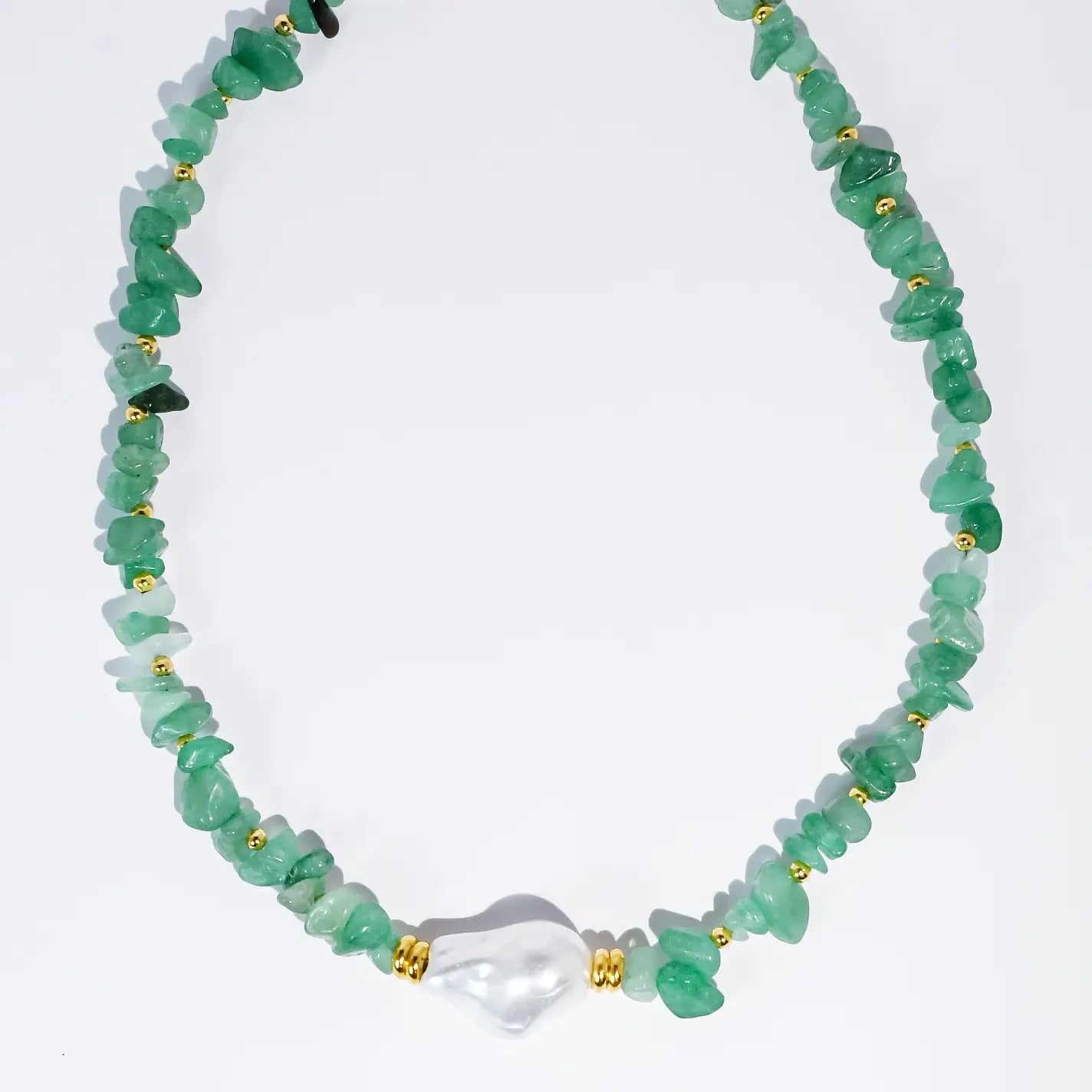 Enchanted Pearl Gemstone Necklace in Green
