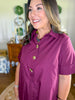 Merlot Button Shift Dress