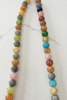 Short Gemstone Agate Bead Necklace Coconut Wood Multicolored