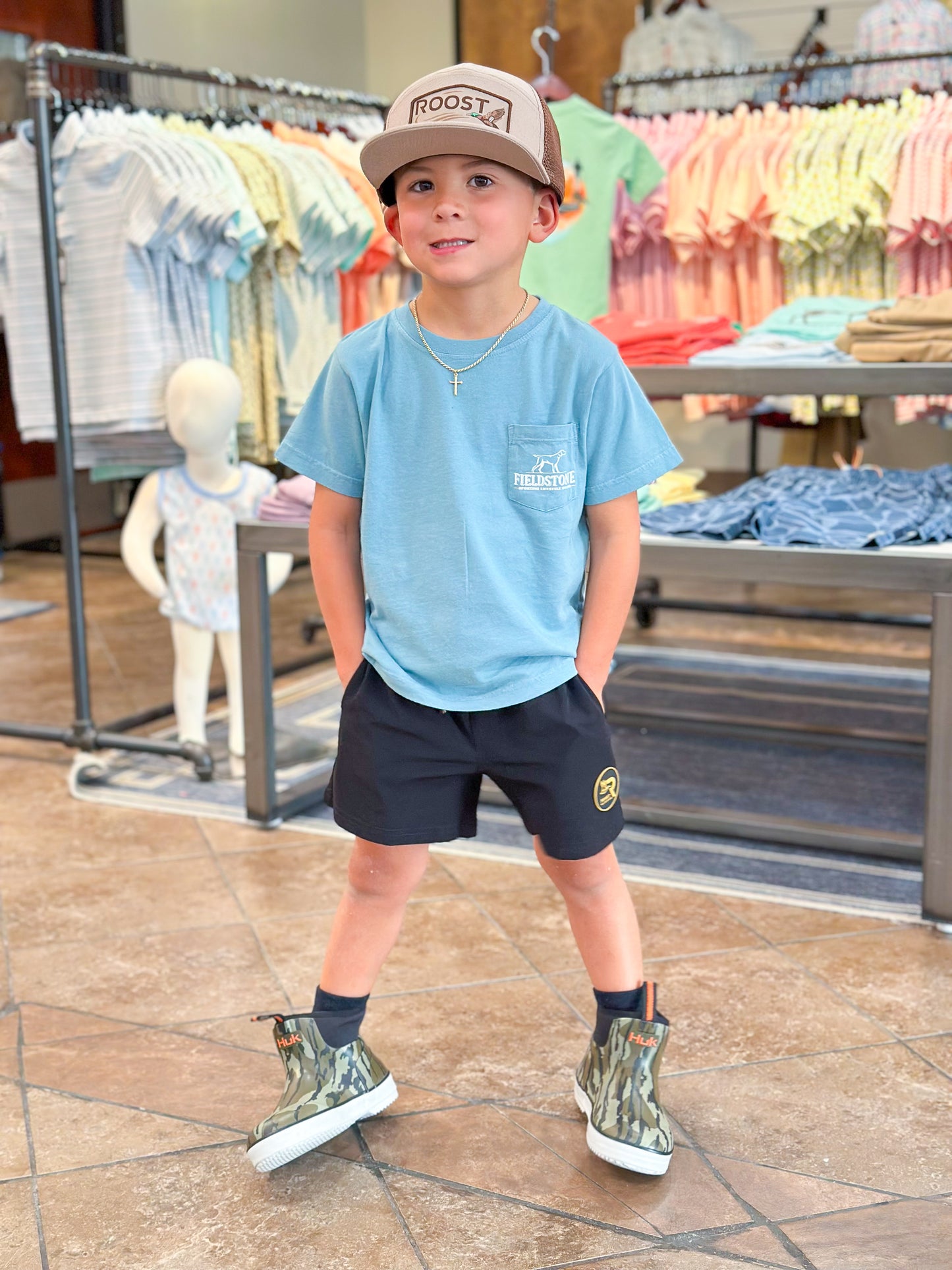 Roost Youth Active Shorts in Black