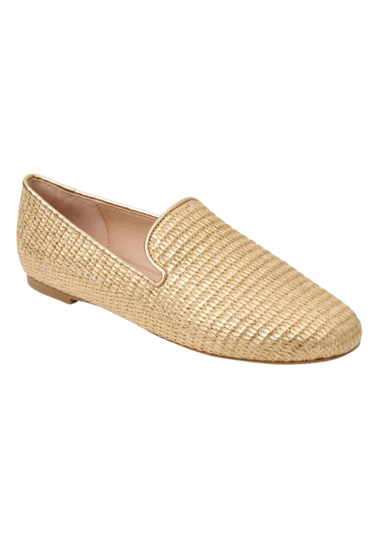 Jack Rogers | Bradley Raffia Loafer in Gold