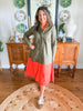 Caryn Lawn | Mimi Dress in Olive/Orange