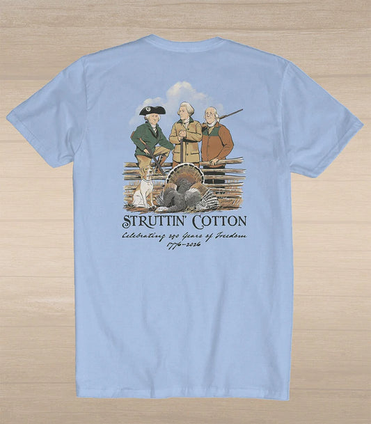 Struttin Cotton | 250 Years of Freedom: Turkey Season T-Shirt in Sky Blue