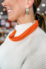 Lilly Slub Rope Necklace in Orange