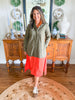 Caryn Lawn | Mimi Dress in Olive/Orange