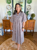 Cottage Gingham Midi Dress in Chocolate