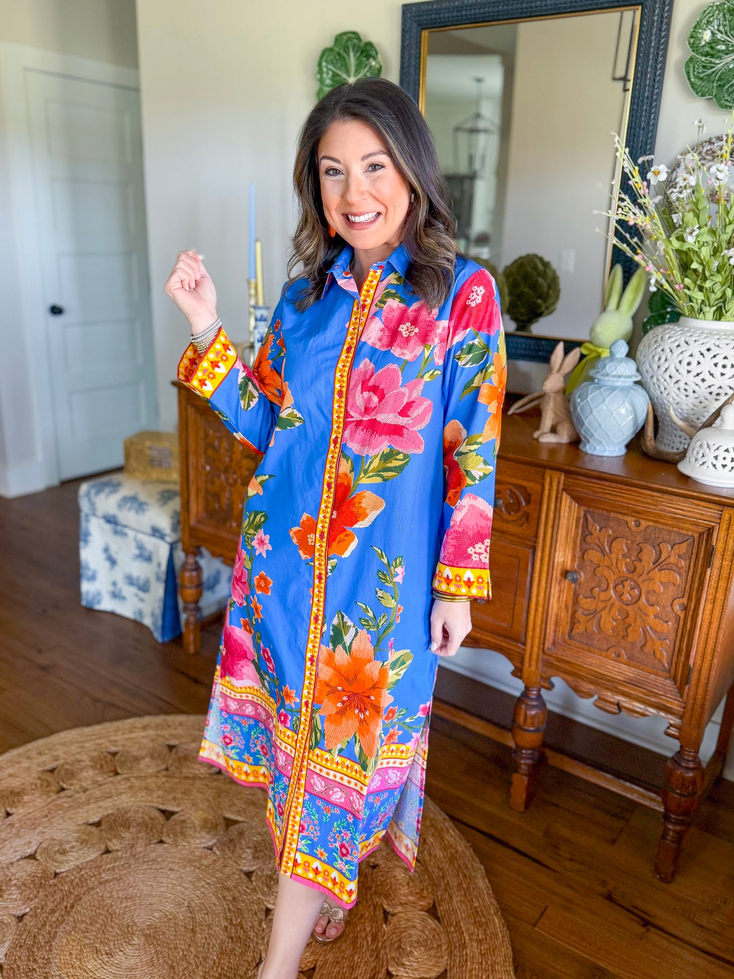Eliza Midi Dress in Capri Blossom