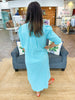 Adrienne Nina Dress in Aqua Gingham