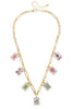 Going Mahjong! Enamel Charm Necklace in Multi