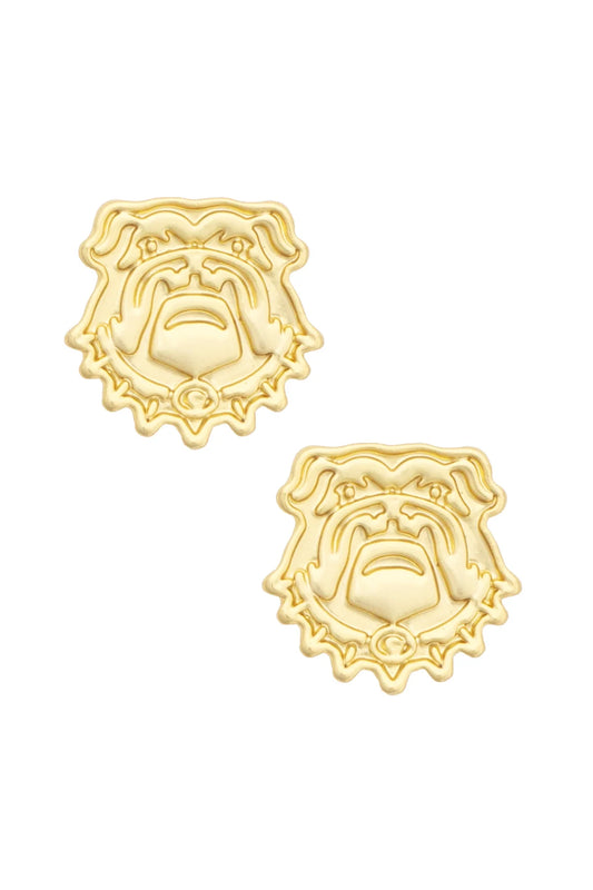 Georgia Bulldogs 24k Stamped Logo Stud Earrings