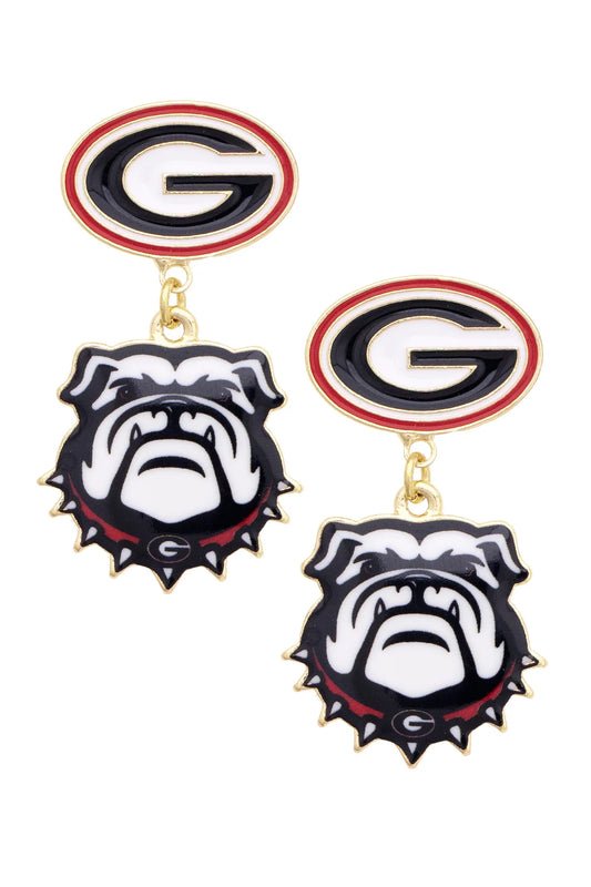 Georgia Bulldogs Enamel Drop Earrings