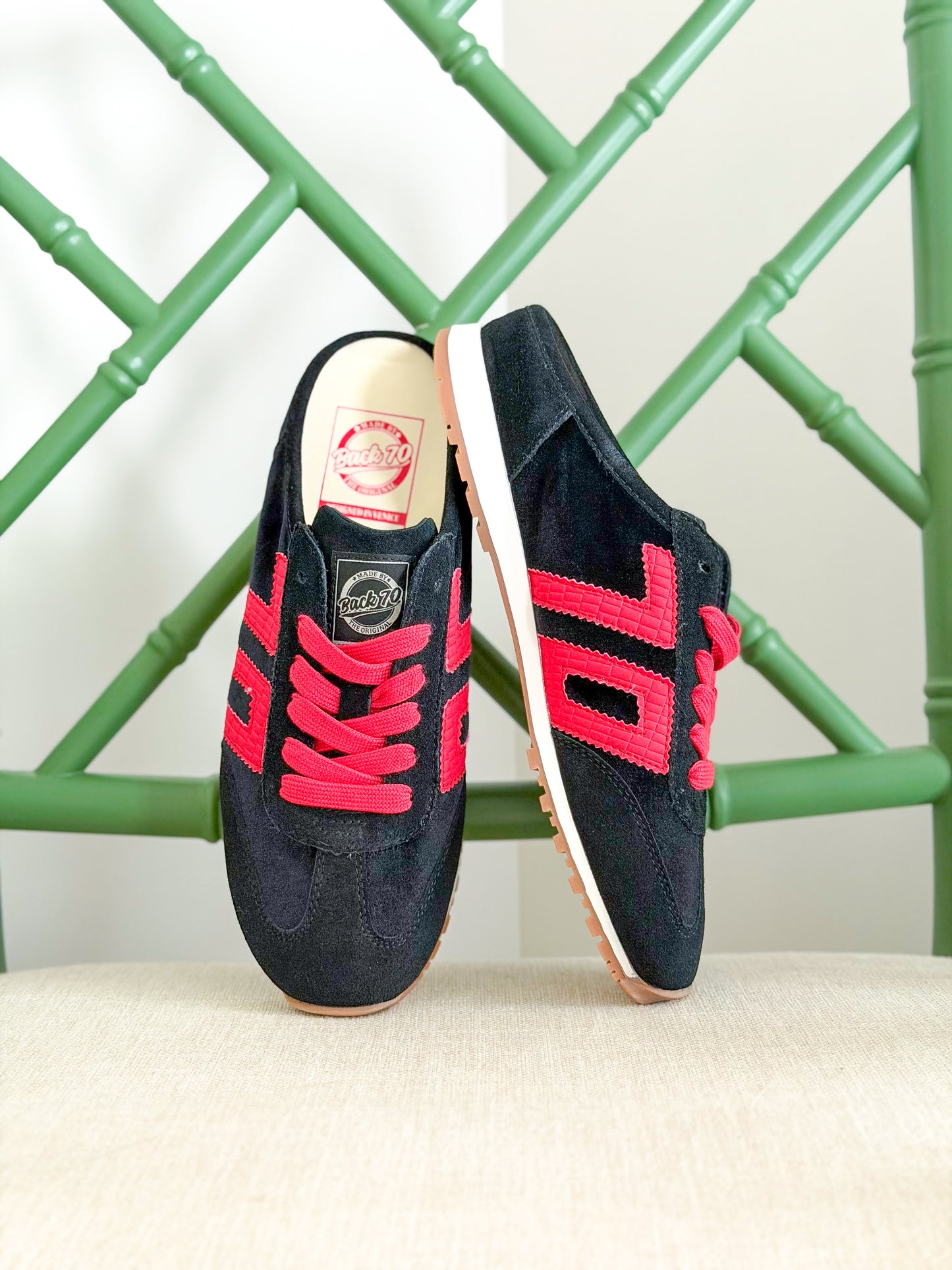 Back 70 | Venice Slide in Velvet Black & Red