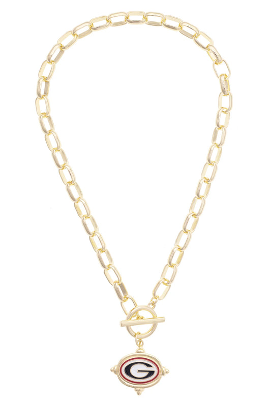 Georgia Bulldogs Logo Intaglio Necklace