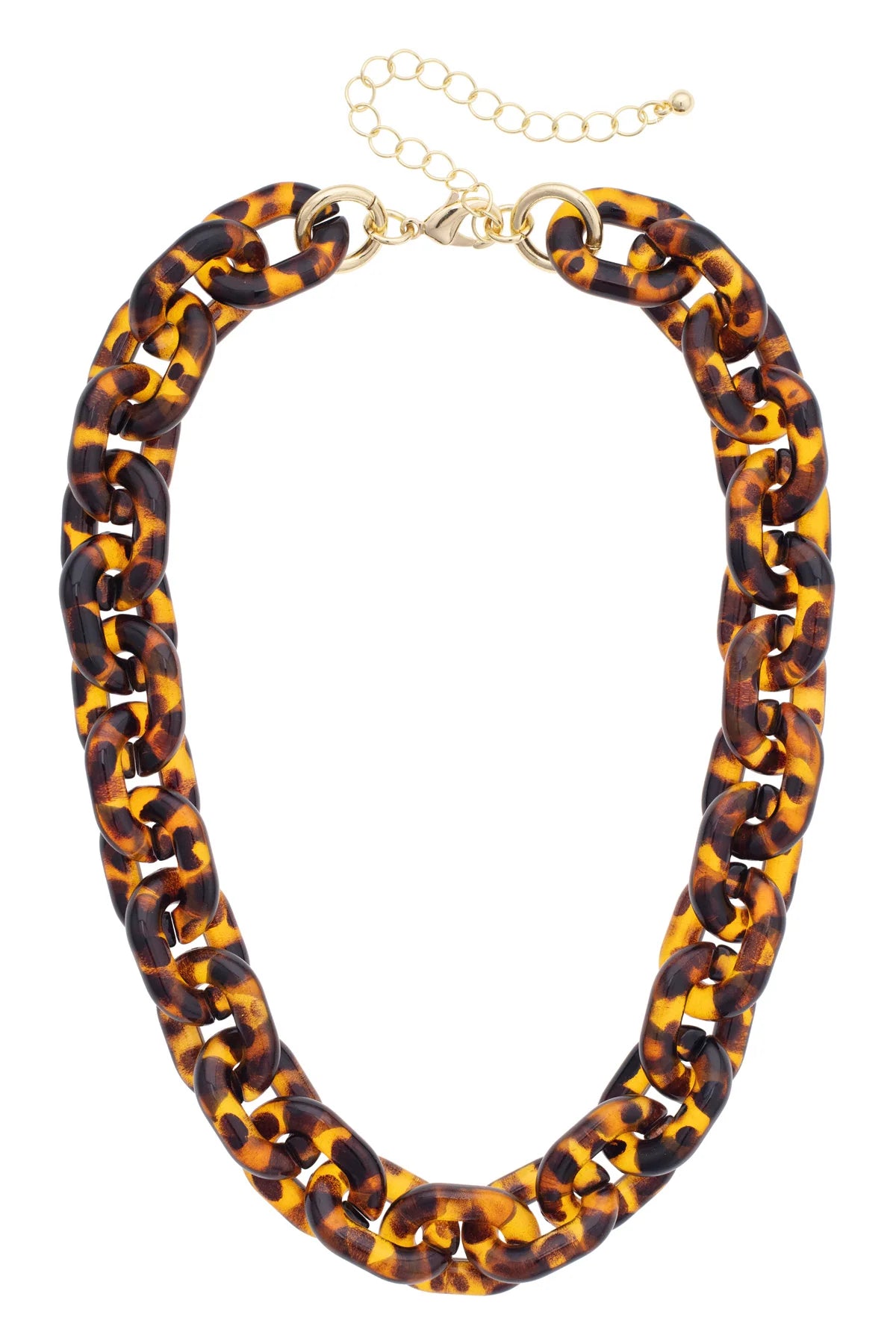 Lee Chunky Linked Necklace in Tortoise