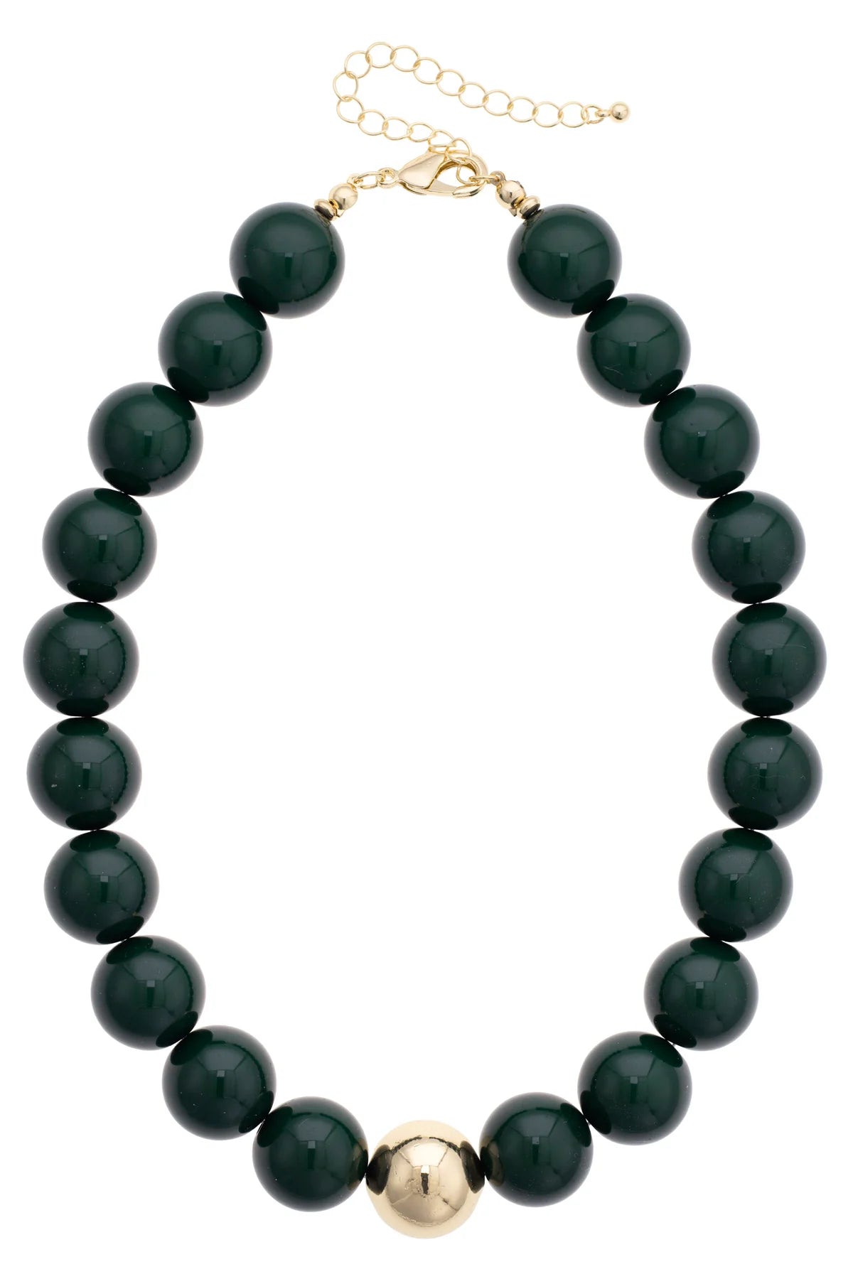 Marjorie Beaded Gumball Necklace in Green