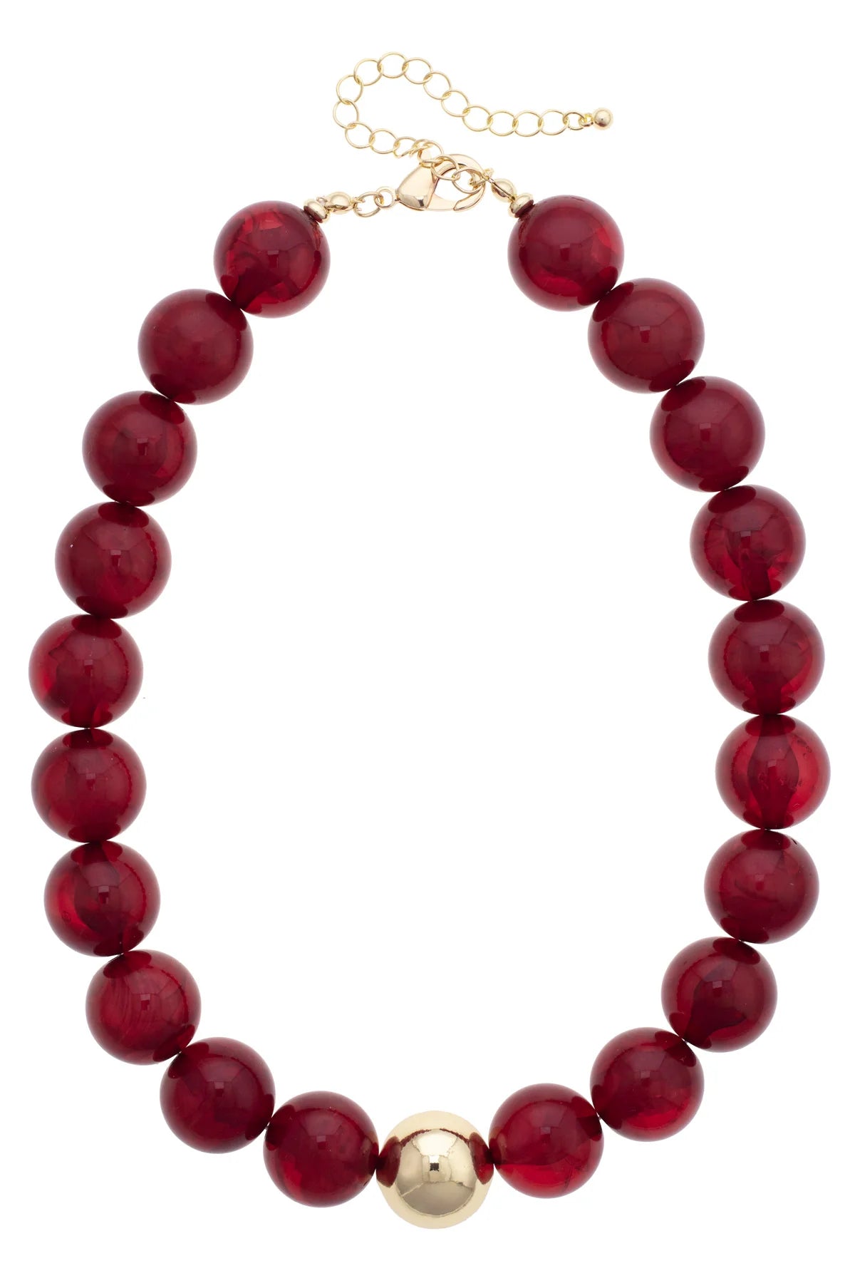 Marjorie Beaded Gumball Necklace in Plum
