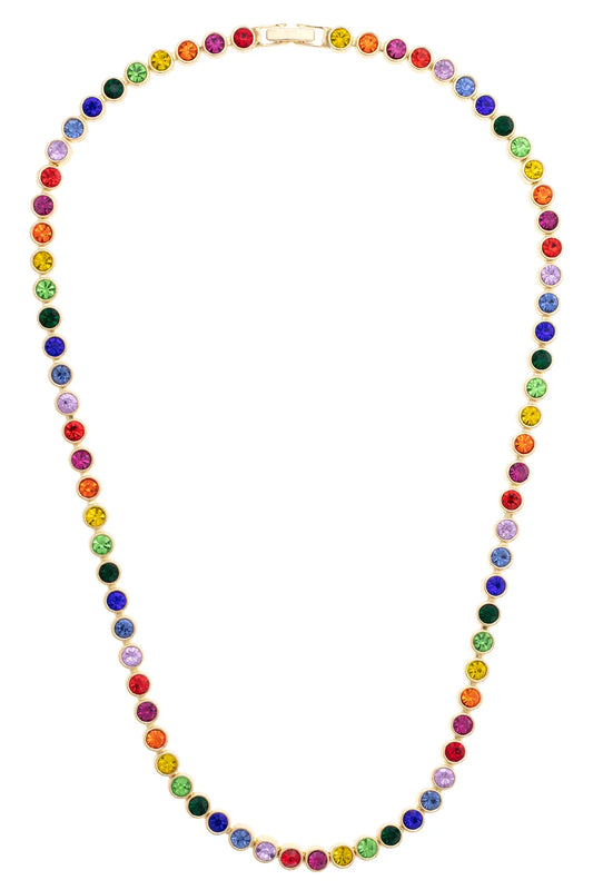 Gwen Rainbow Tennis Necklace in Multi