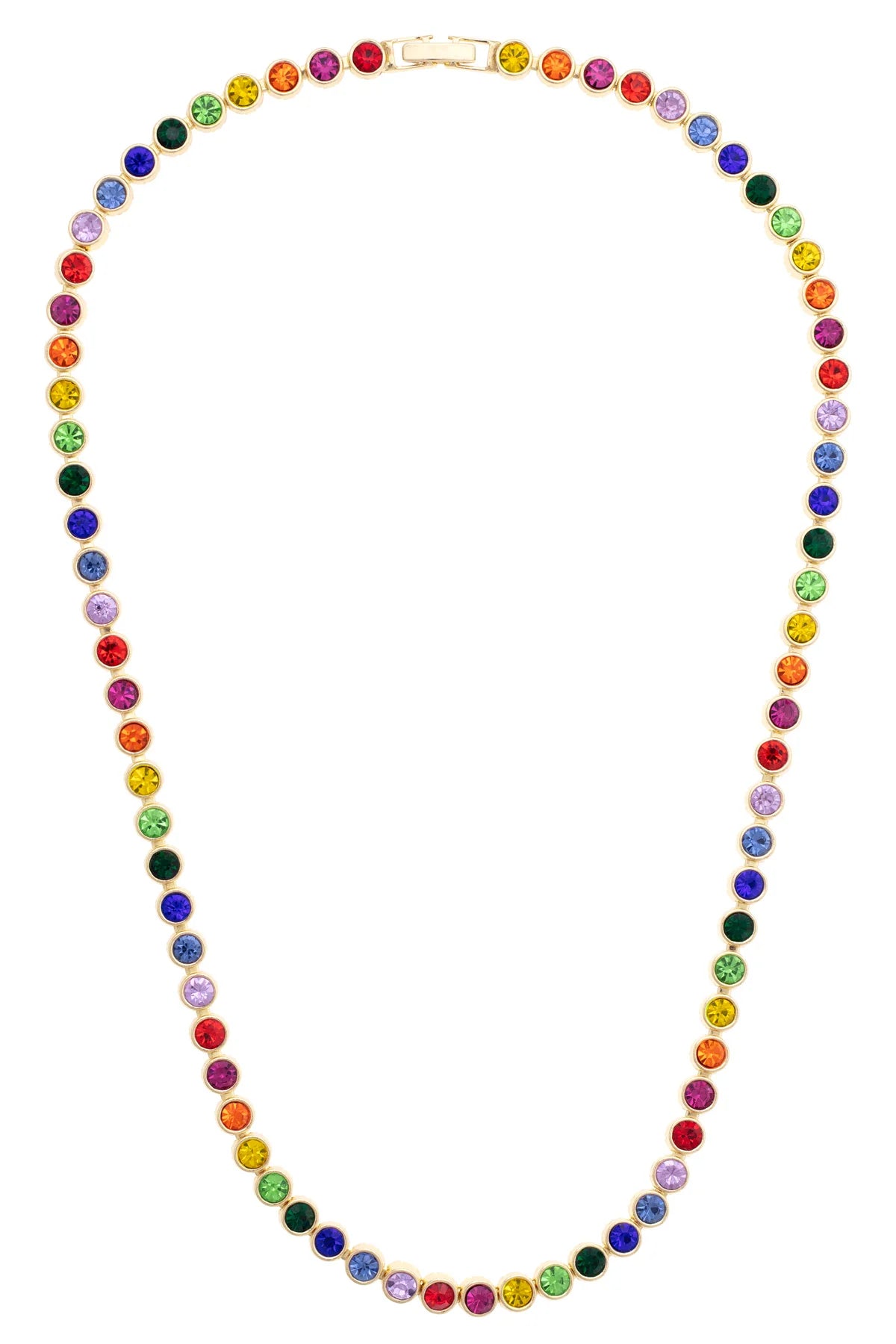 Gwen Rainbow Tennis Necklace in Multi