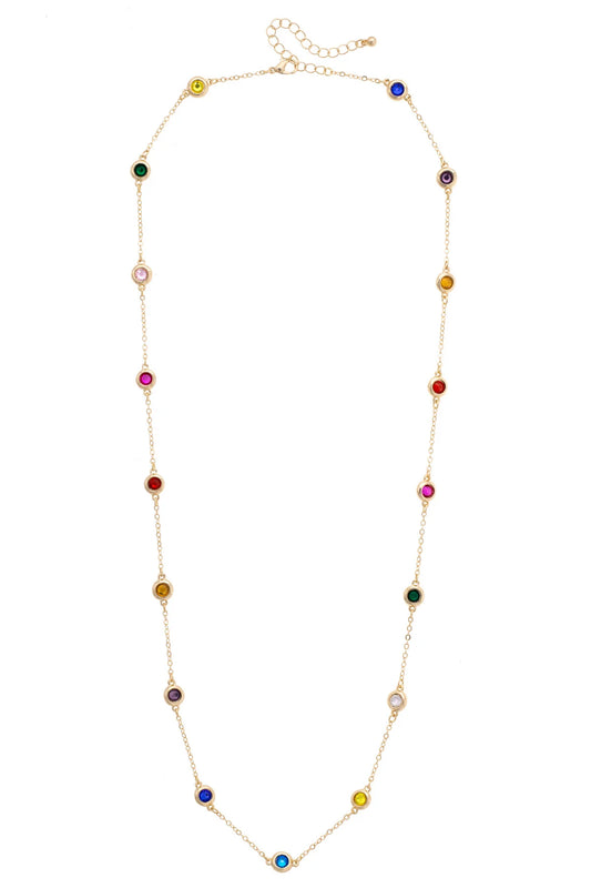 Martin Rainbow Bezel Necklace in Multi