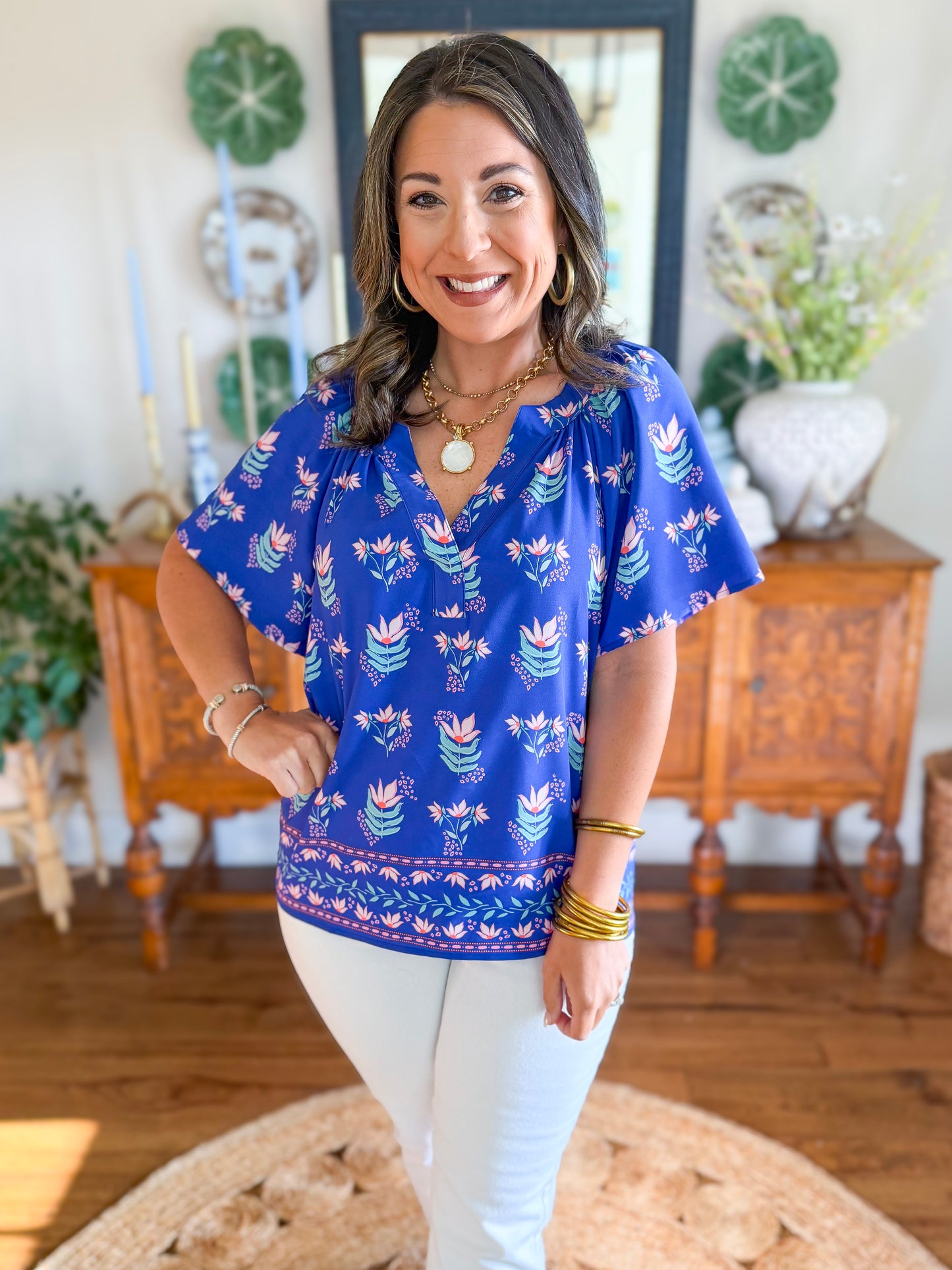 Mary Square | Lori Top in Petal Keepsake Blue