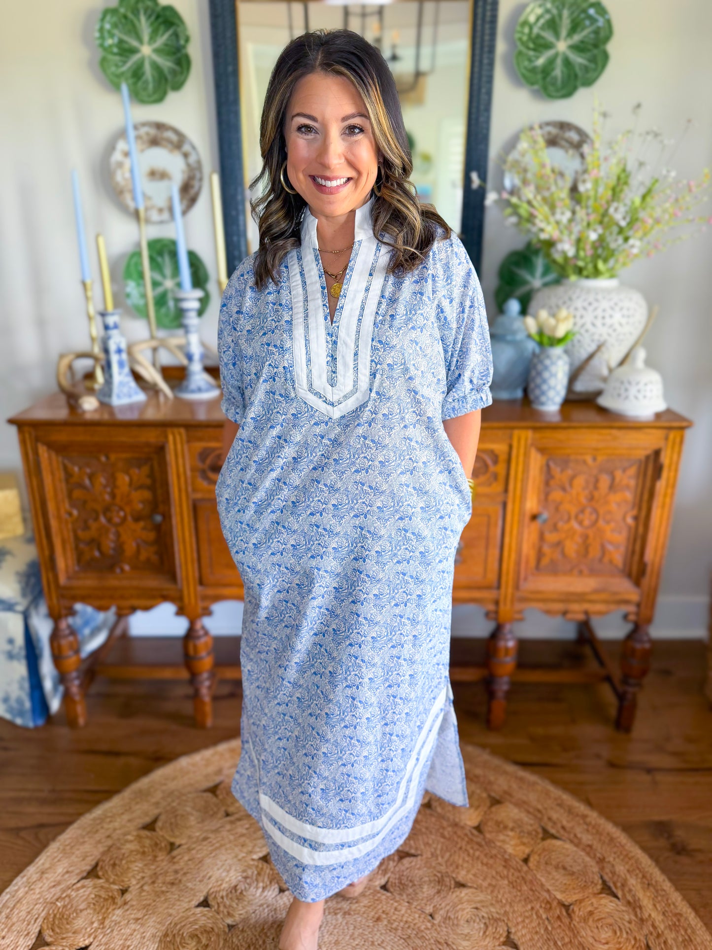 The Azure Garden Midi Dress