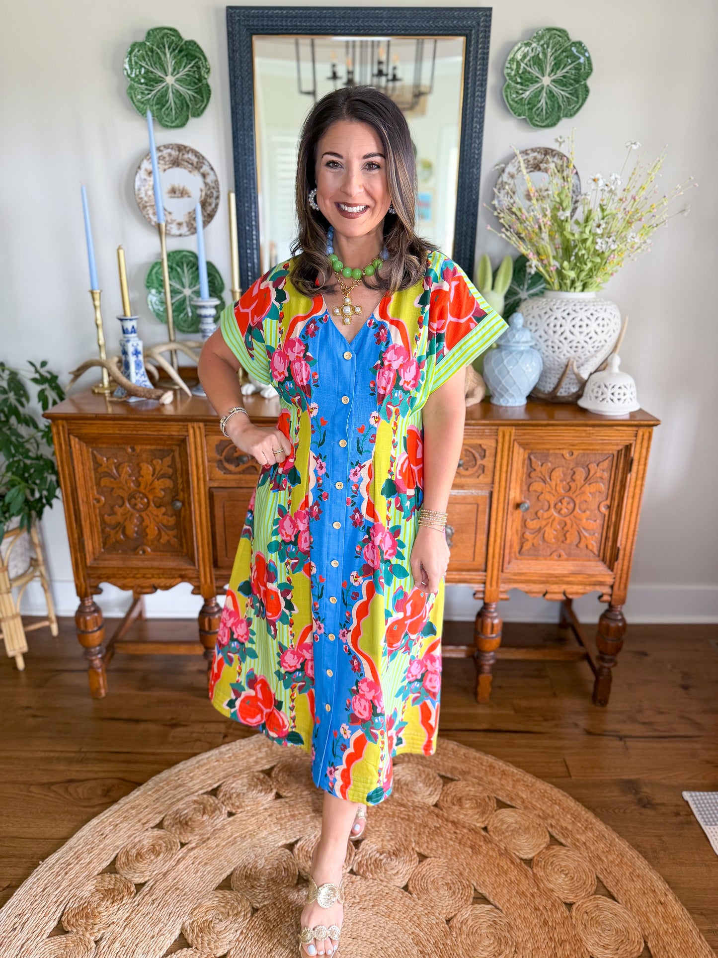 Crosby | Lennox Dress in The Grove
