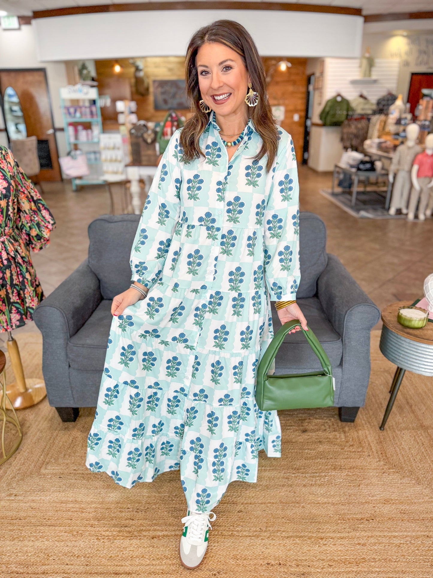 Garden Party Maxi Dress in Blue