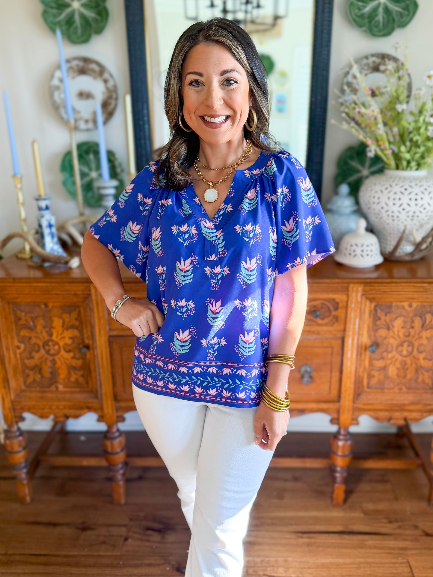 Mary Square | Lori Top in Petal Keepsake Blue