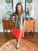 Caryn Lawn | Mimi Dress in Olive/Orange