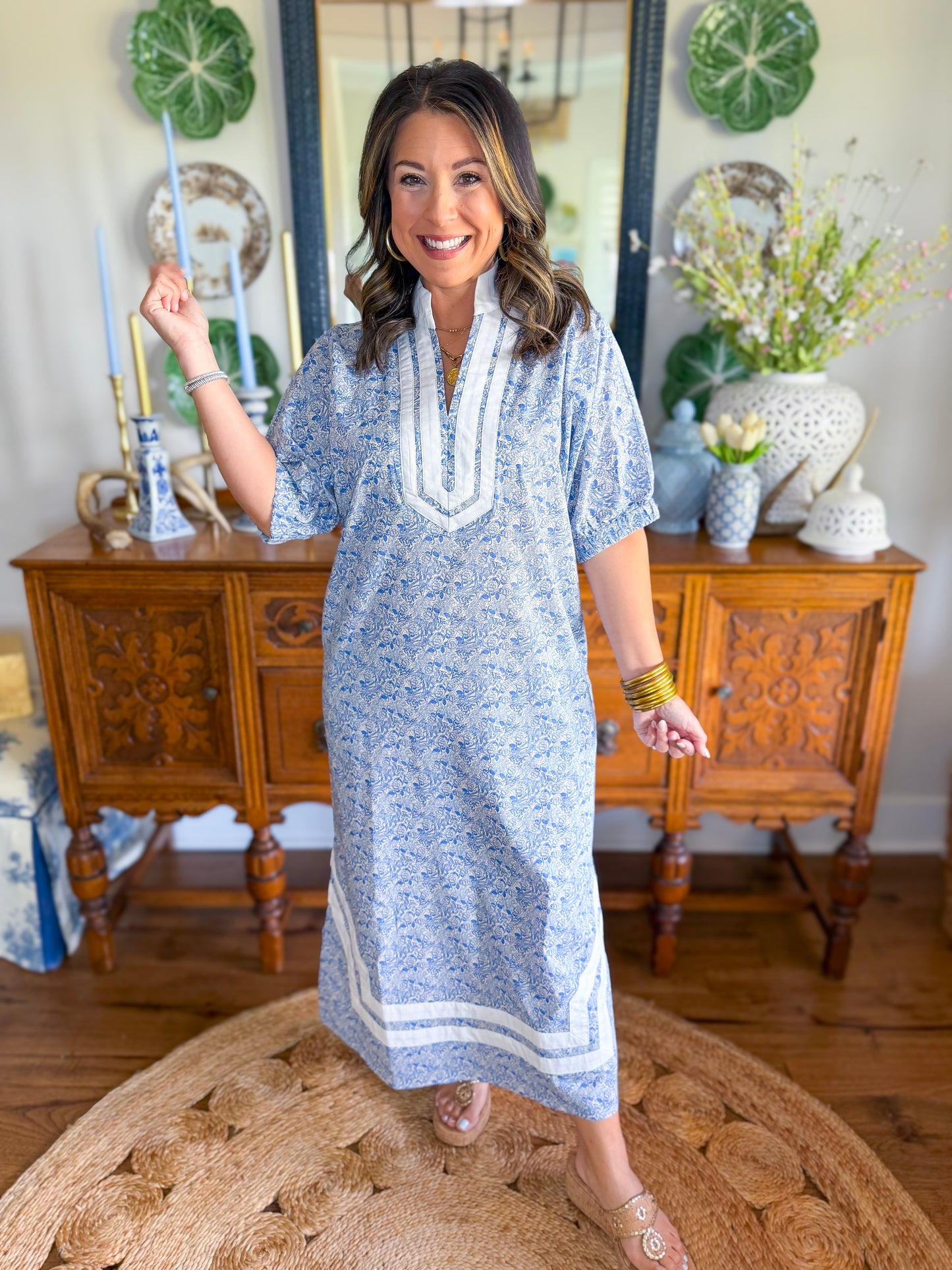 The Azure Garden Midi Dress