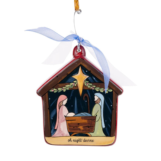 Oh Night Divine Nativity Puff Ornament