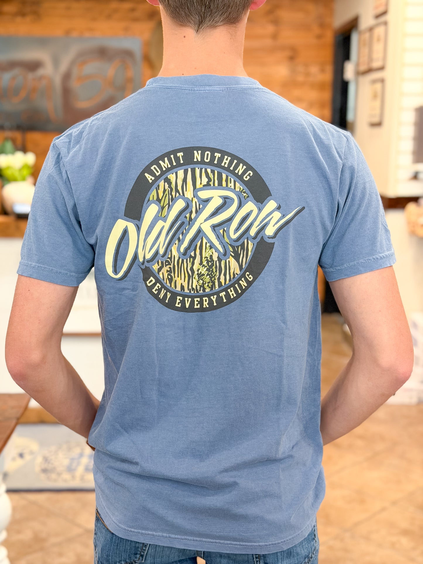 Old Row | Camo Circle Logo T-Shirt in Blue Jean