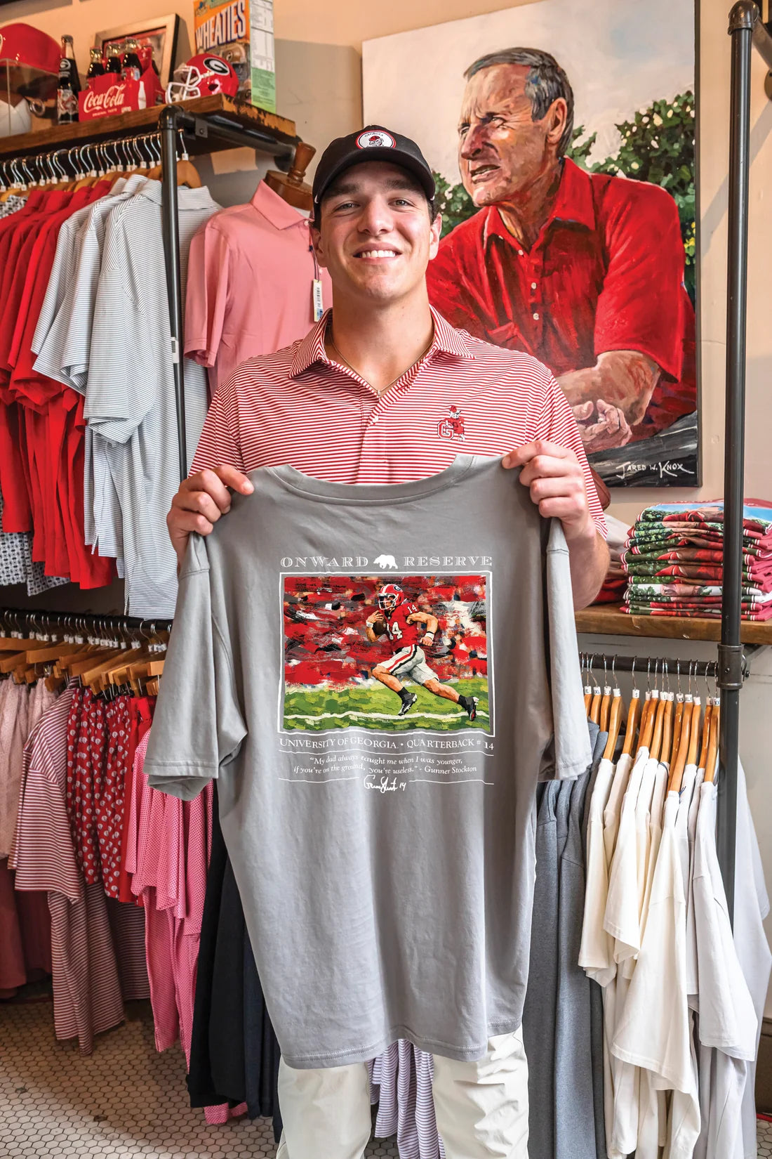 Onward Reserve | UGA Gunner Stockton #14 Tee in Granite
