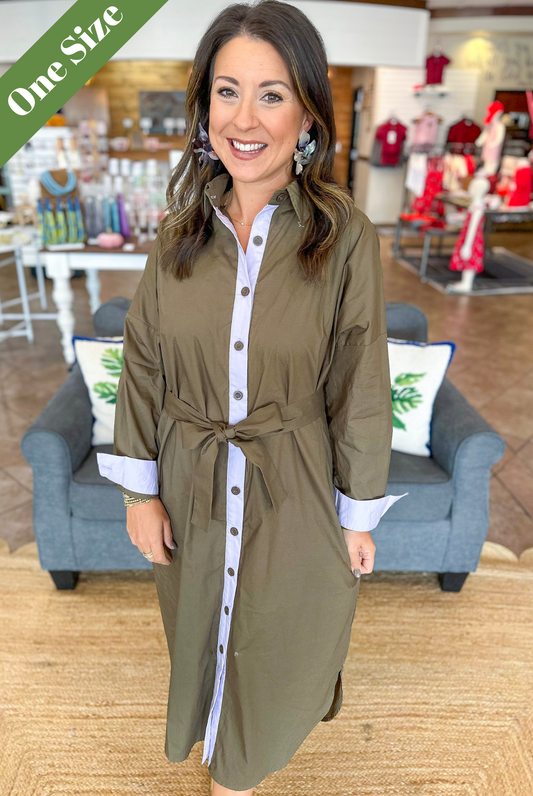 Caryn Lawn Dani Dress Forrest and Lavender