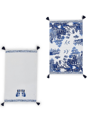 Blue & White Staffordshire Dog Tea Towel