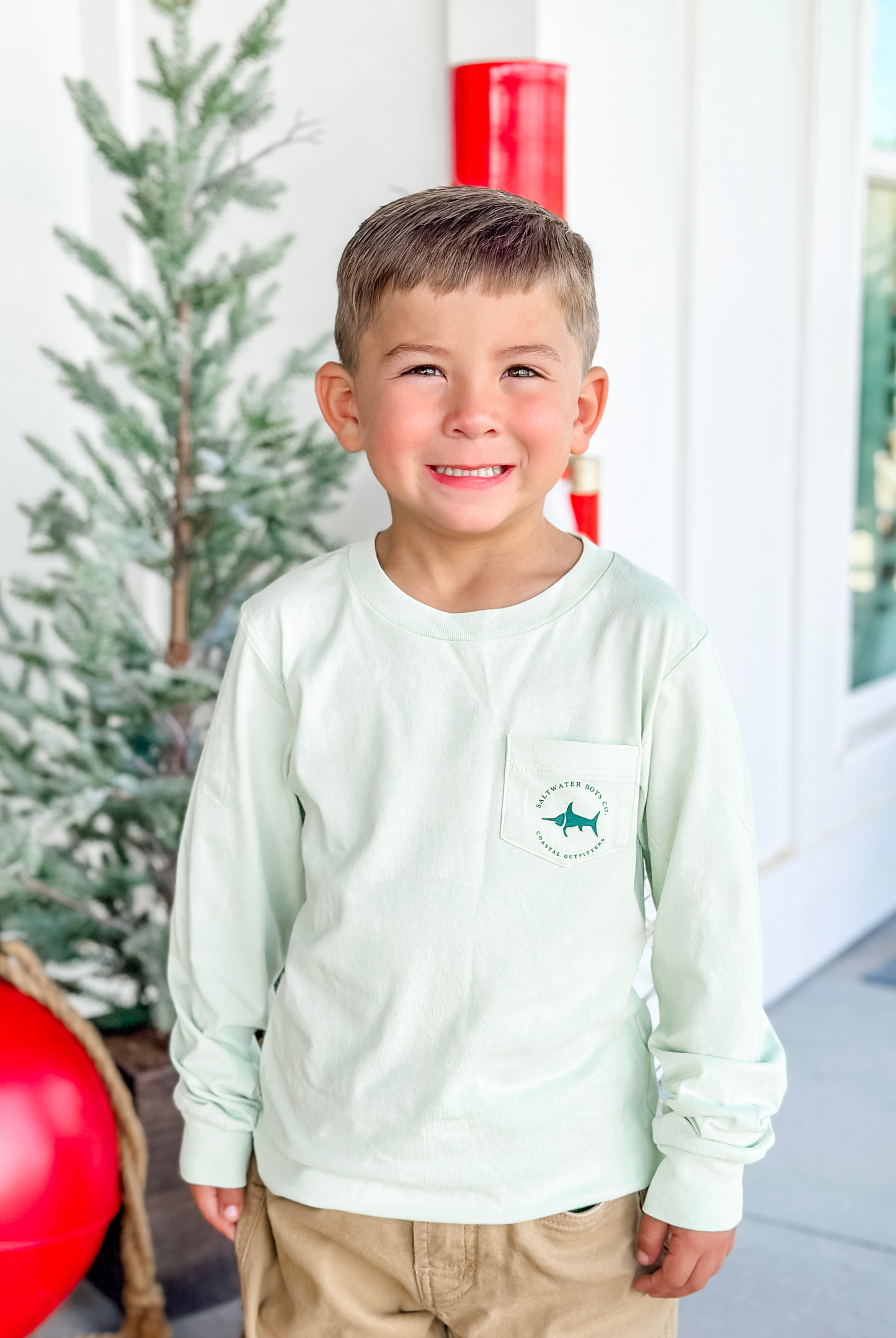 Saltwater Boys Christmas Postcard Long Sleeve T-Shirt