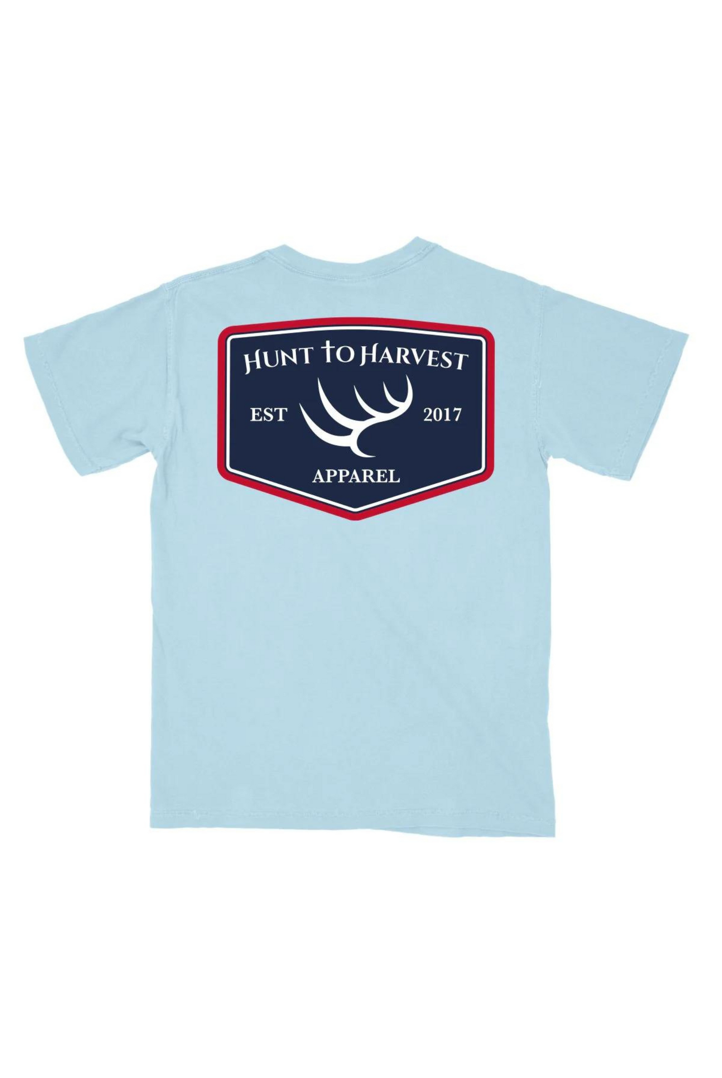 Hunt To Harvest Badge T-Shirt in Columbia Blue