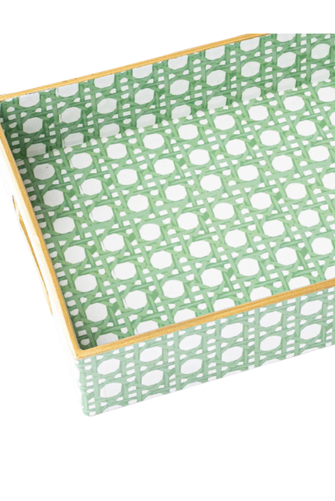 Green Cane Vanity Tray