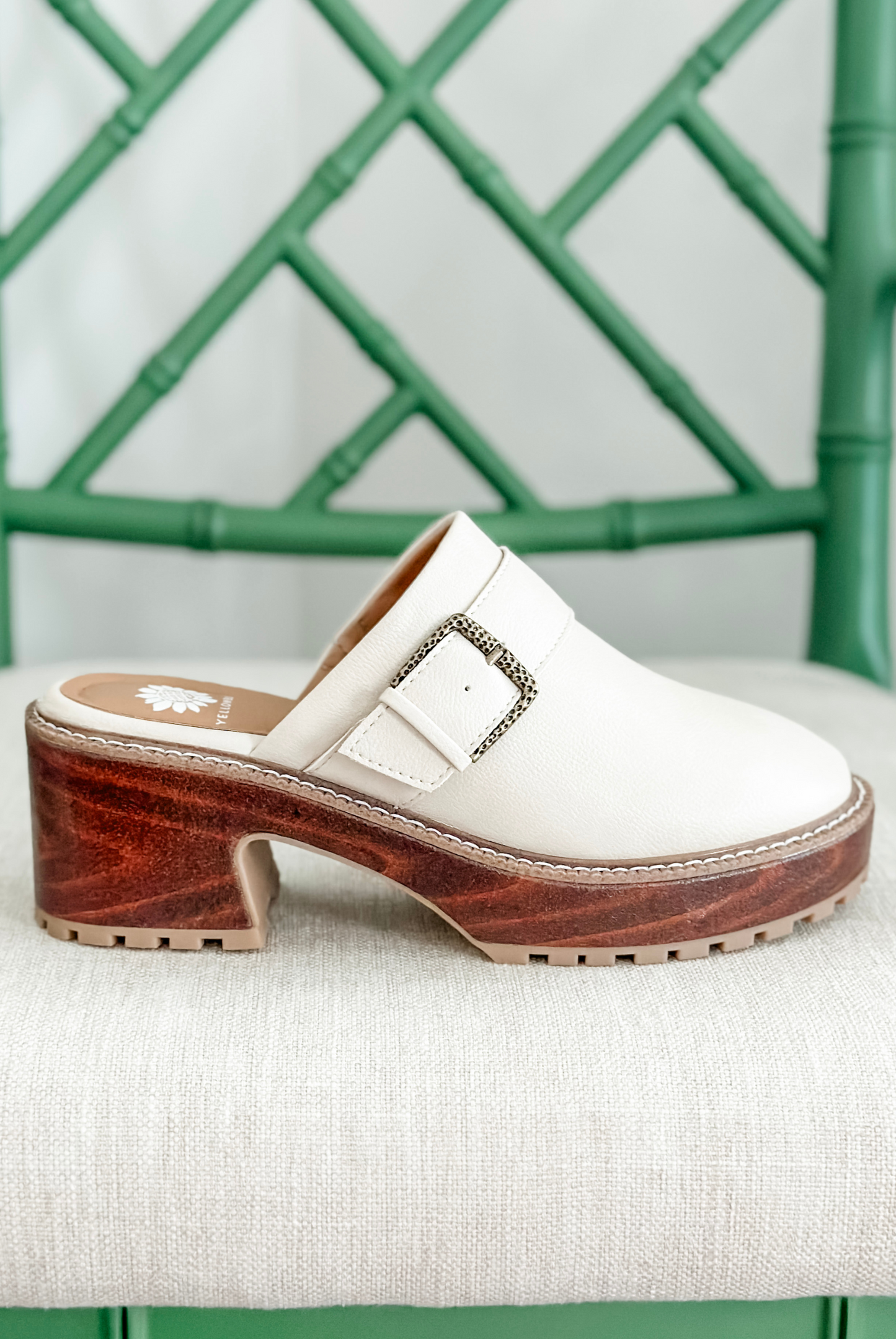 Yellowbox Barker Platform Clog in Bone