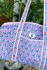 Pink Blossom Large Quilted Duffel Bag