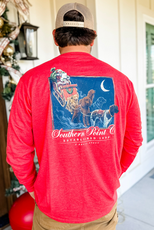 Southern Point SANTA CLAUSE LONG SLEEVE TEE in Red