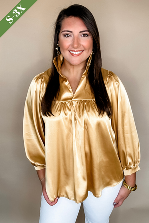 Adrienne Morgan Top in Gold