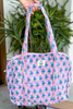 Blue Blossom Mini Quilted Duffel Bag